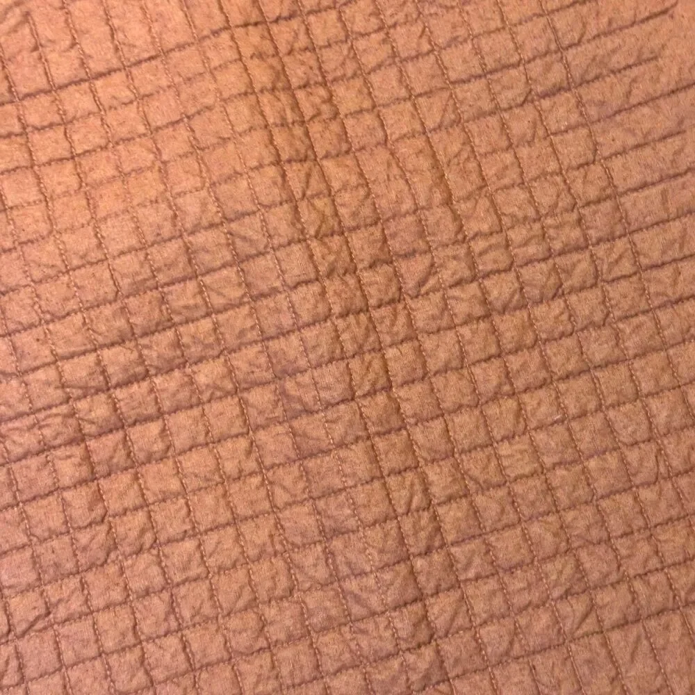 Rejuvenation Stitched Belgian Linen Euro Sham Pair Cotton Filled Quilted Rust